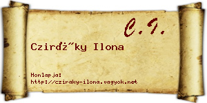 Cziráky Ilona névjegykártya